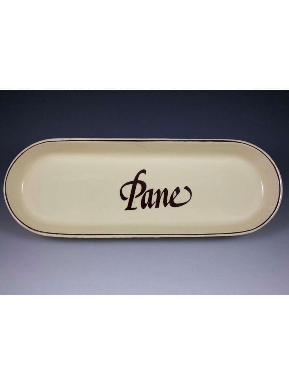 Nelson McCoy Pottery USA Vintage Pane Bread Plate Tray Pasta Corner Line #0658